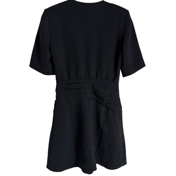 Ba&sh Oleane Short Sleeve Black A-Line Pleated Mini Dress Size 4 - Picture 14 of 16